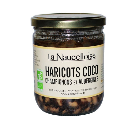 Coco-Bohnen, Champignons und Auberginen 380g - La Naucelloise