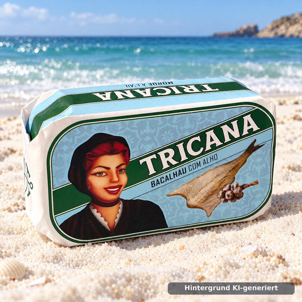 Bacalhau com Alho – Kabeljau in Olivenöl mit Knoblauch 120g Tricana