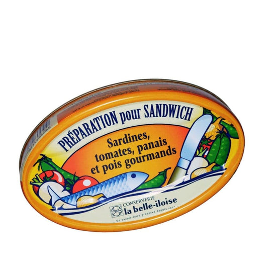 Sandwichcreme mit Sardine, Tomate, Pastinake, Zuckerschoten - Belle Iloise