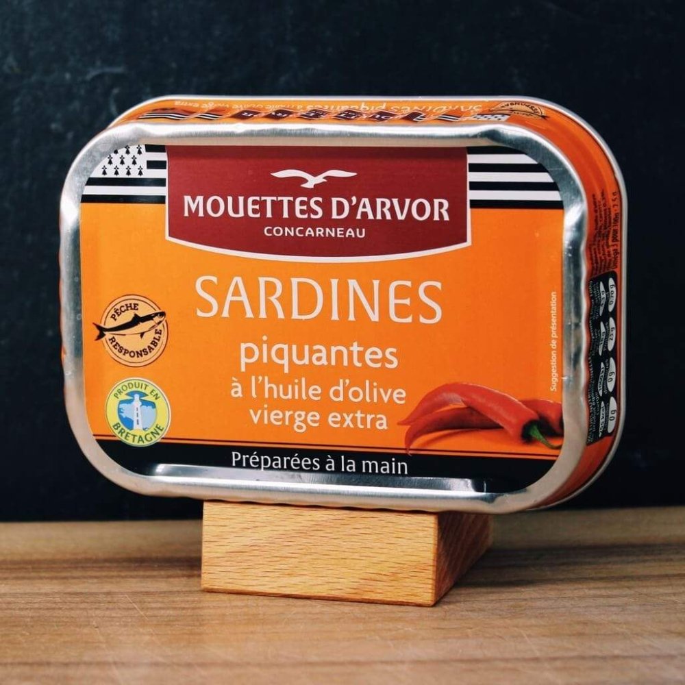 Sardinen in pikantem Olivenöl - Mouettes d'Arvor