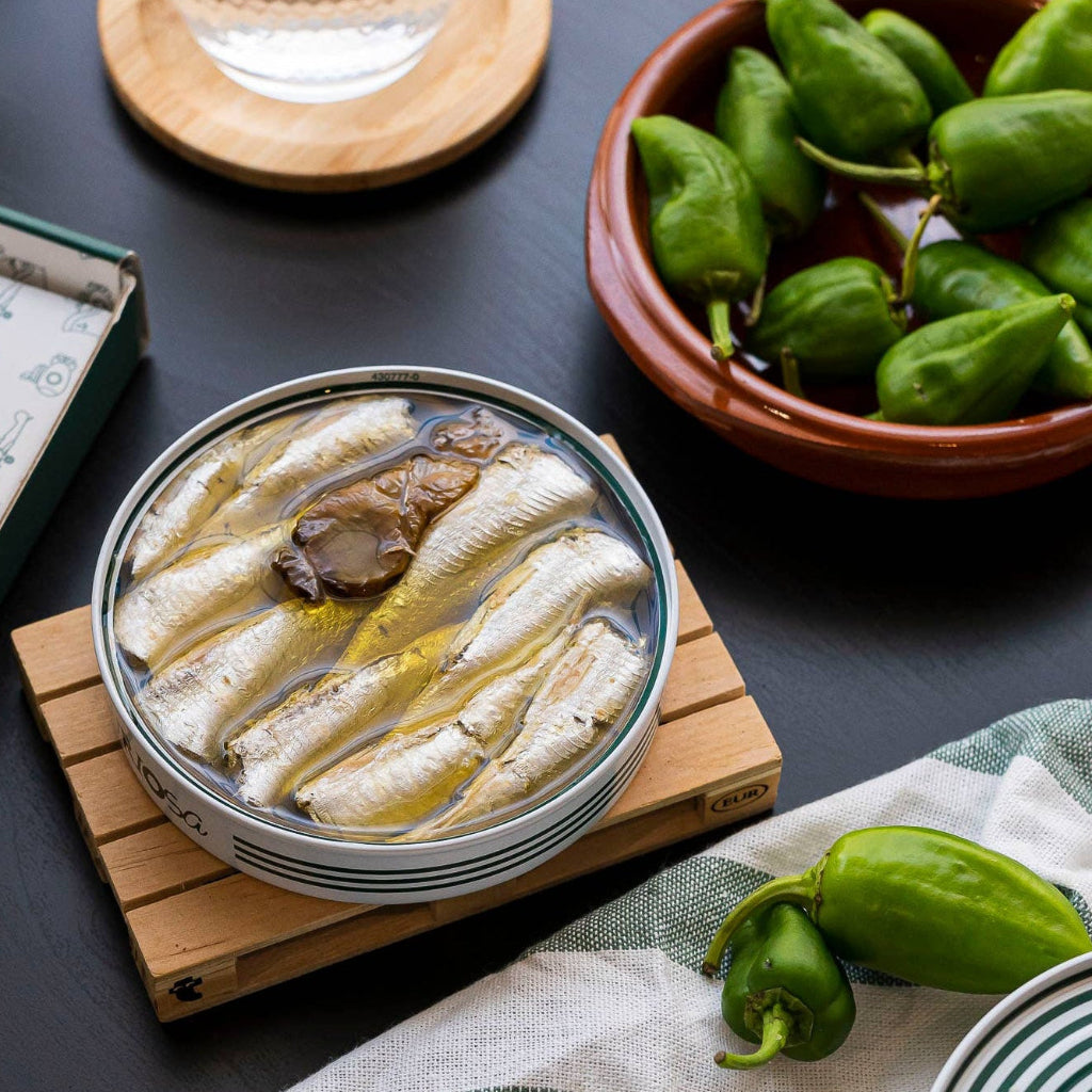 Sardinillas mit Pimiento de Padrón 10–14 Stück La Curiosa