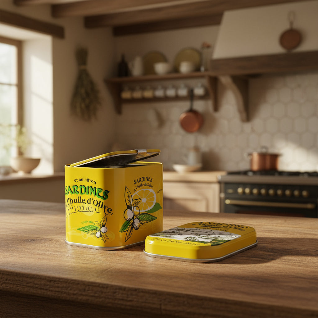 Metalldose mit 4 x Sardine mit Zitrone und Olivenöl La Belle Iloise
