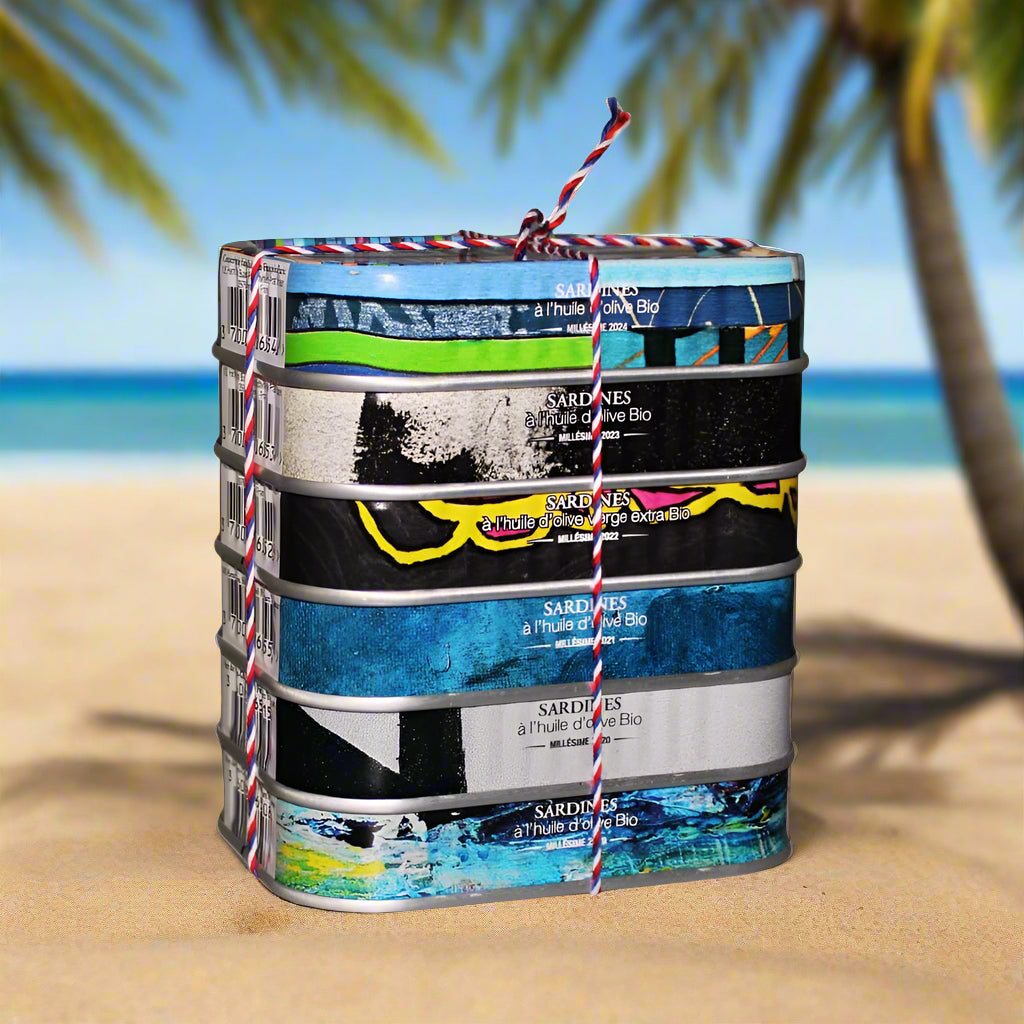 Sextett 6 Jahrgangssardinen von La Compagnie Bretonne 2019 bis 2024
