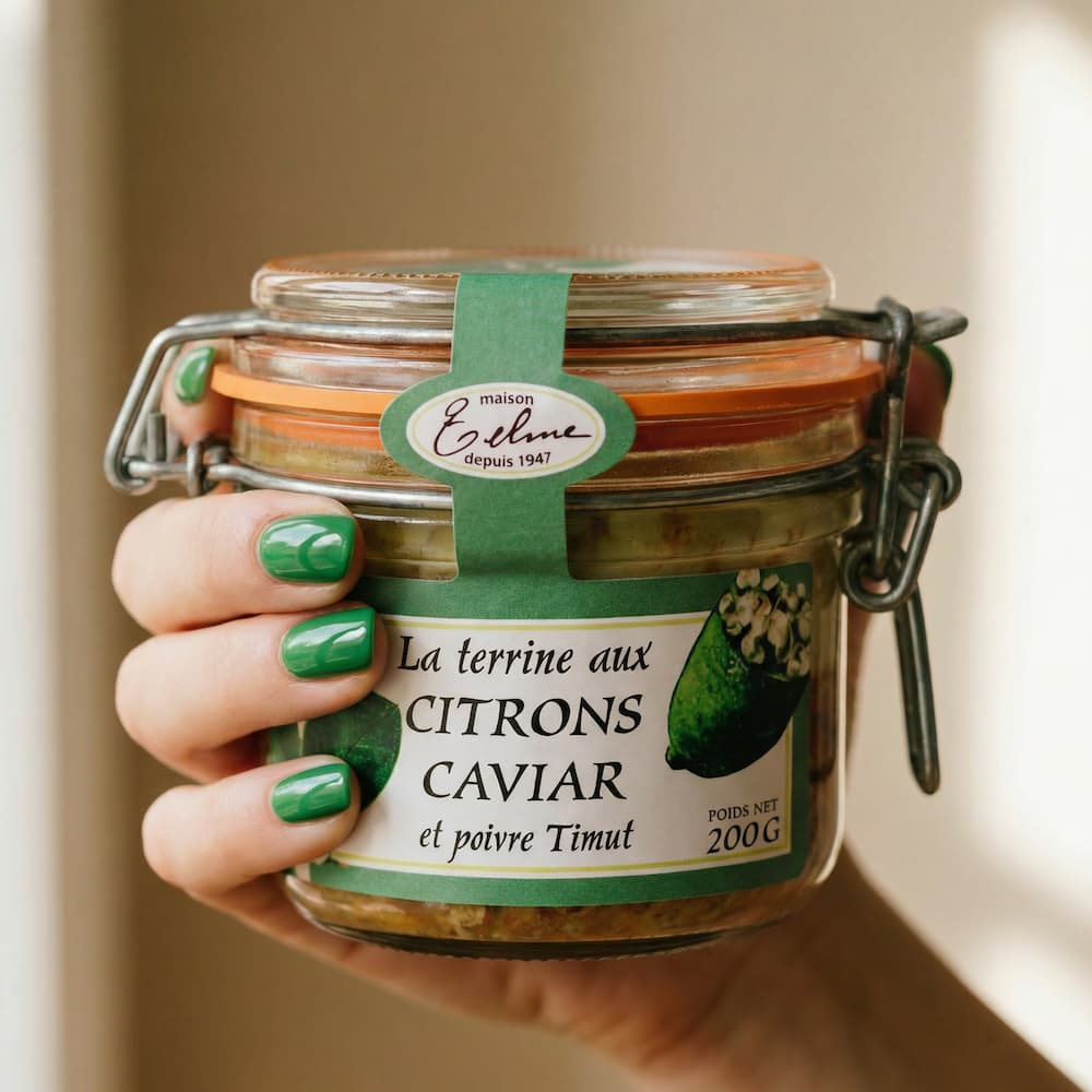 Svineterrine med citronkaviar og Timut peber 200g