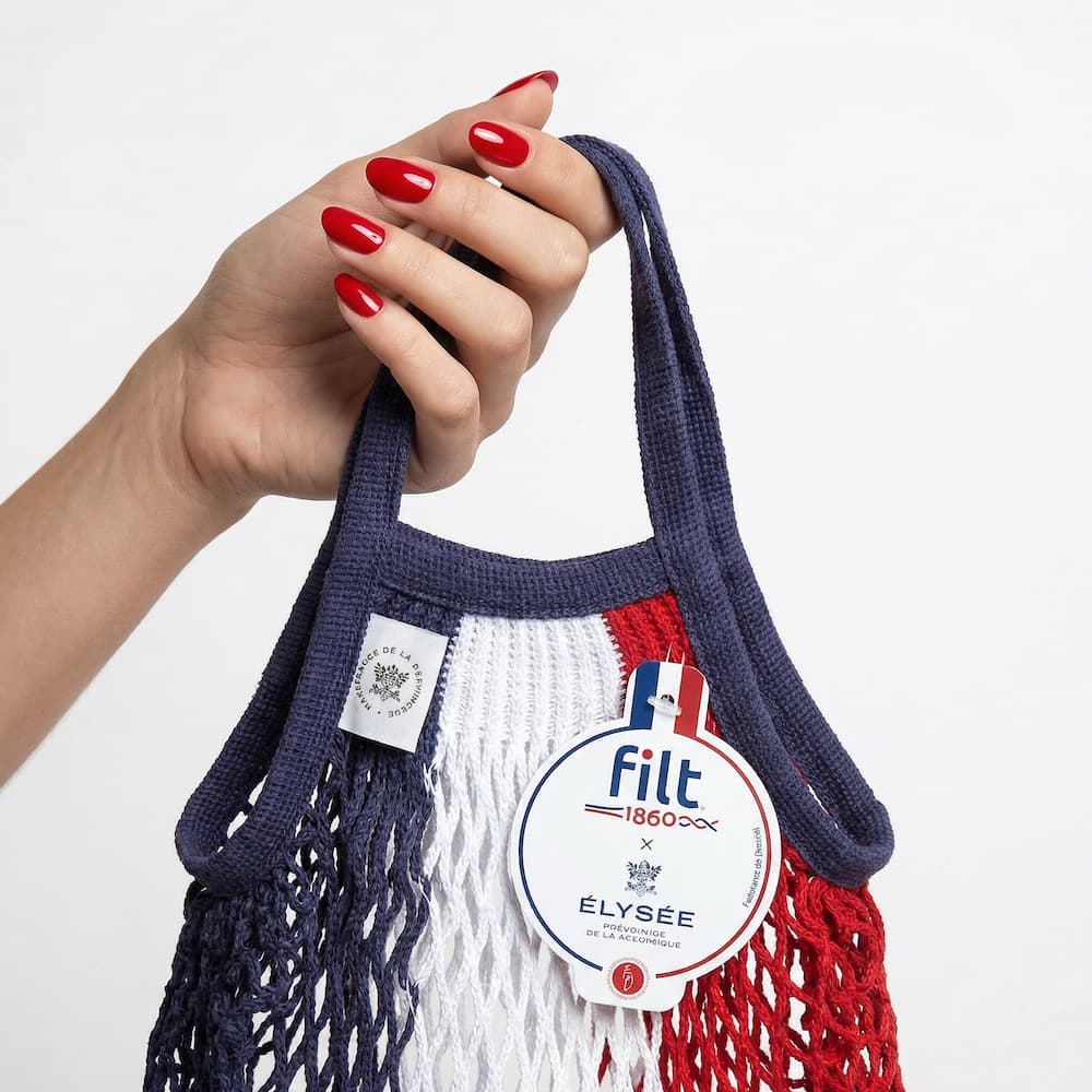Kleines Einkaufsnetz „Élysée x Filt 1860“ – Die exklusive Tricolore ...