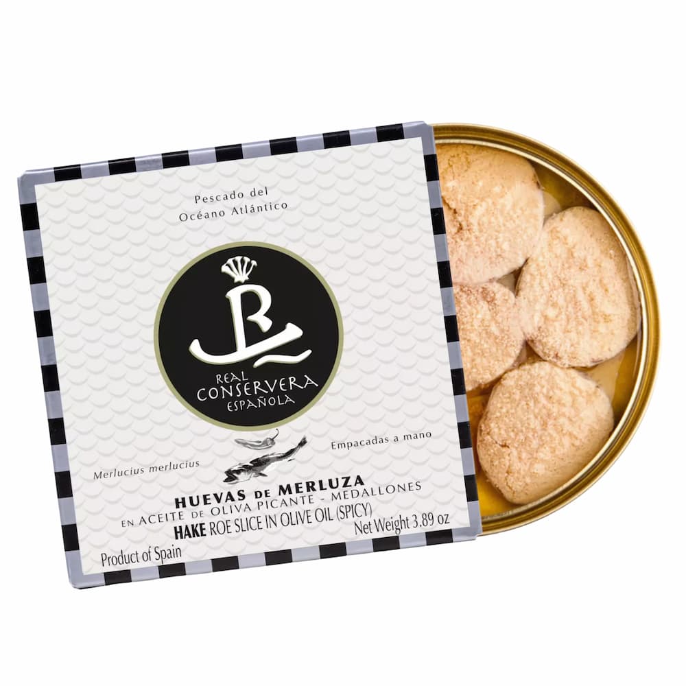 Medallones de Huevas de Merluza Picantes (Pikante Seehecht-Rogen-Medaillons) Real Conservera Española
