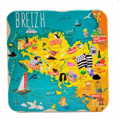 Breton galettes and palets "pur beurre" - metal tins 200g "La Bretagne"