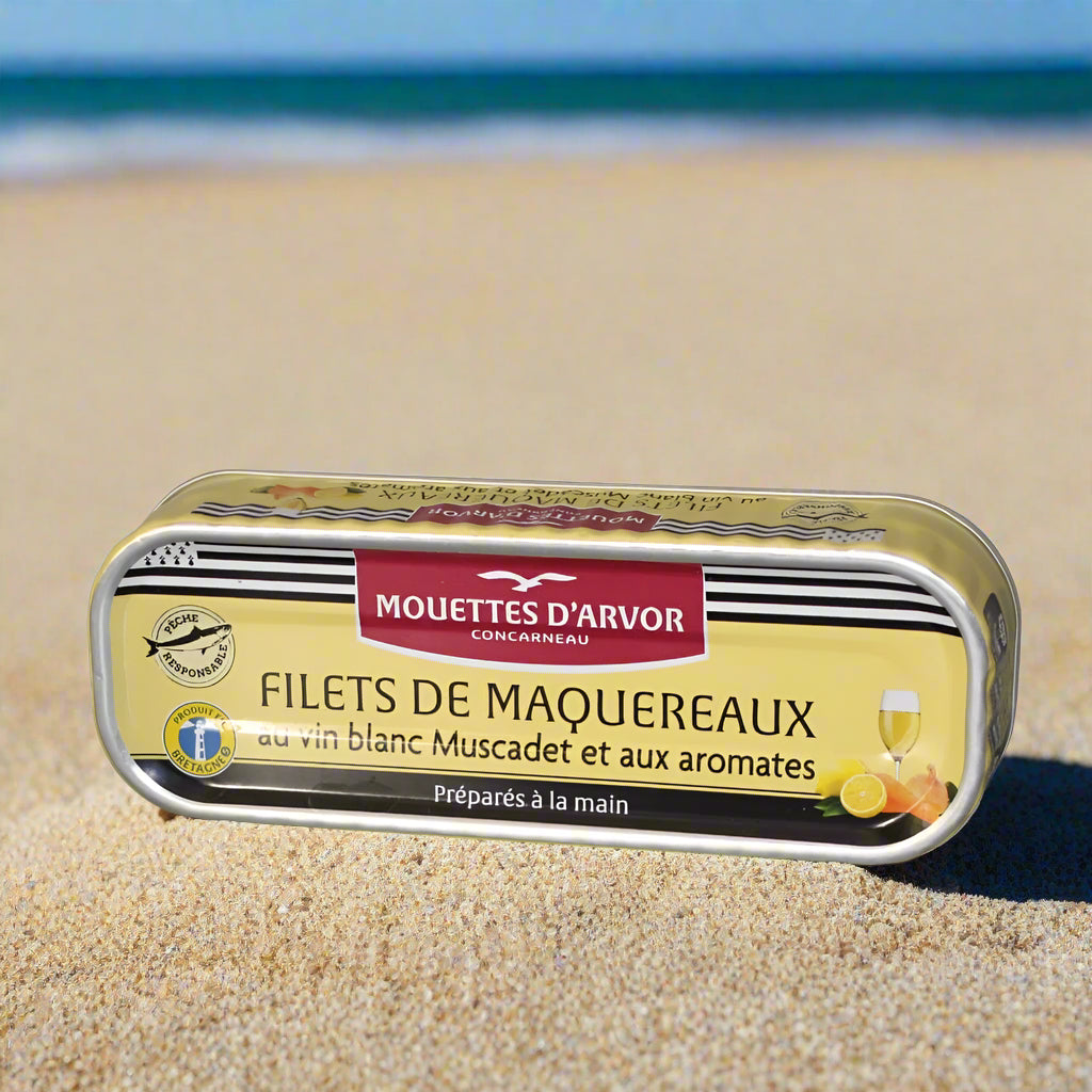 Makrelenfilets in Weißwein (Muscadet) und Aromaten mariniert Les Mouettes d'Arvor
