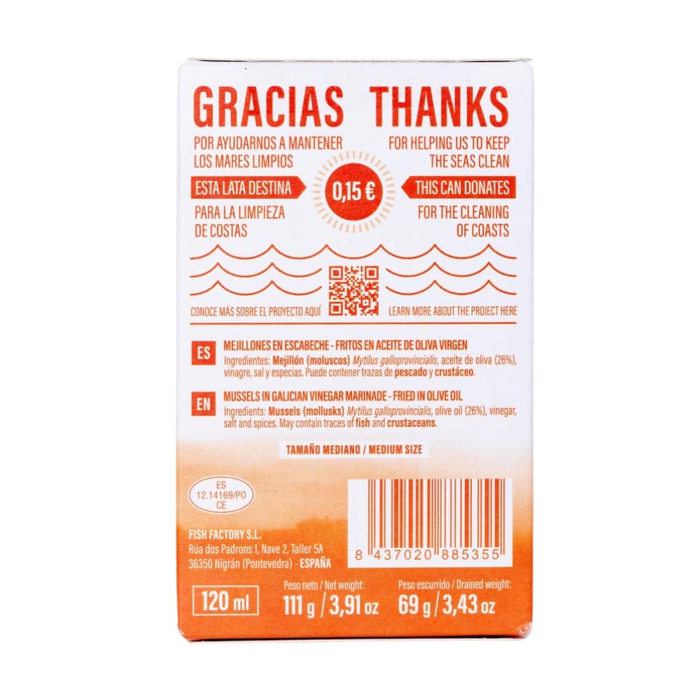 Mussels from Galicia - delicately pickled (medium size, 8-12 pieces)