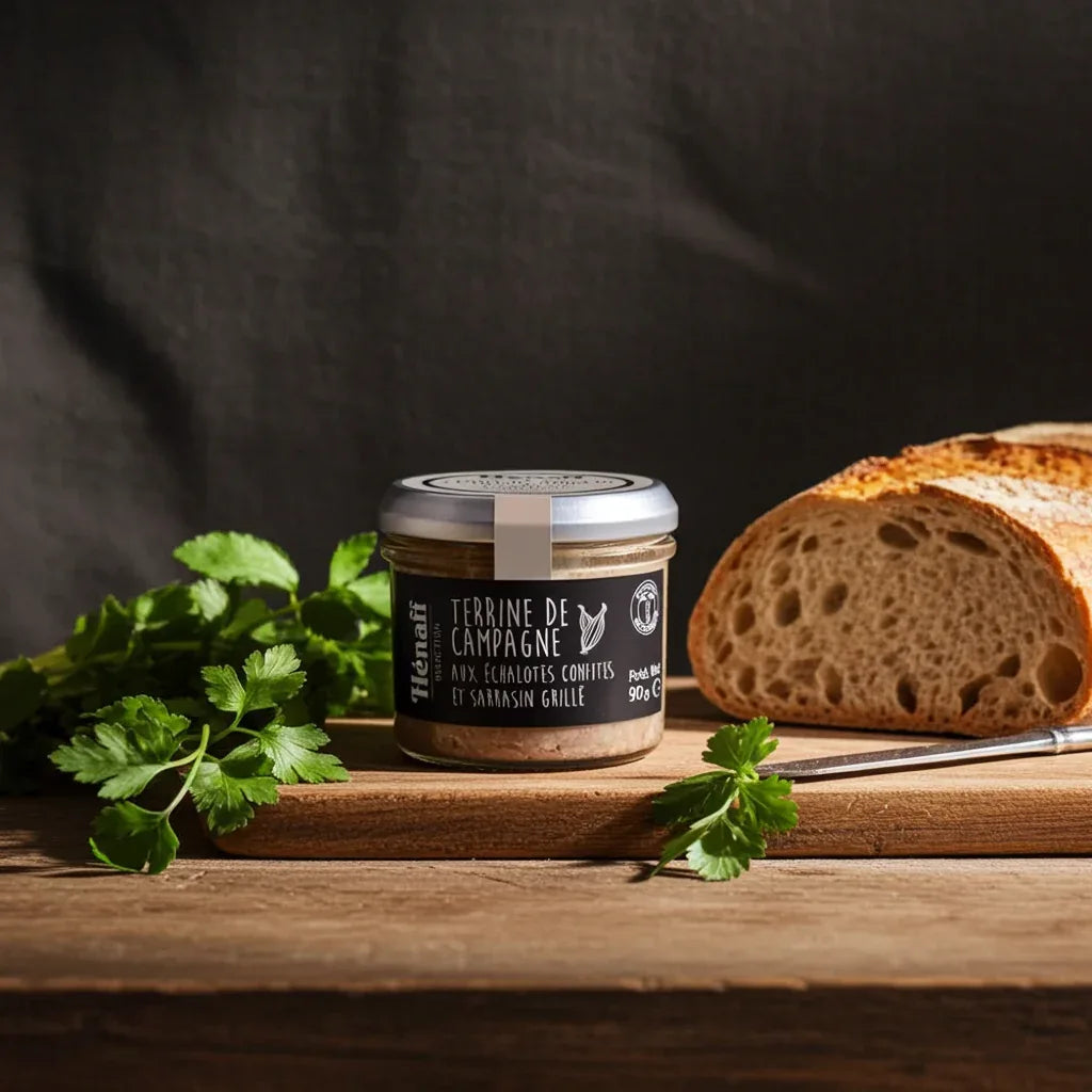 Landterrine mit kandierten Schalotten und geröstetem Buchweizen 90g - Henaff - Maître Philippe & Filles