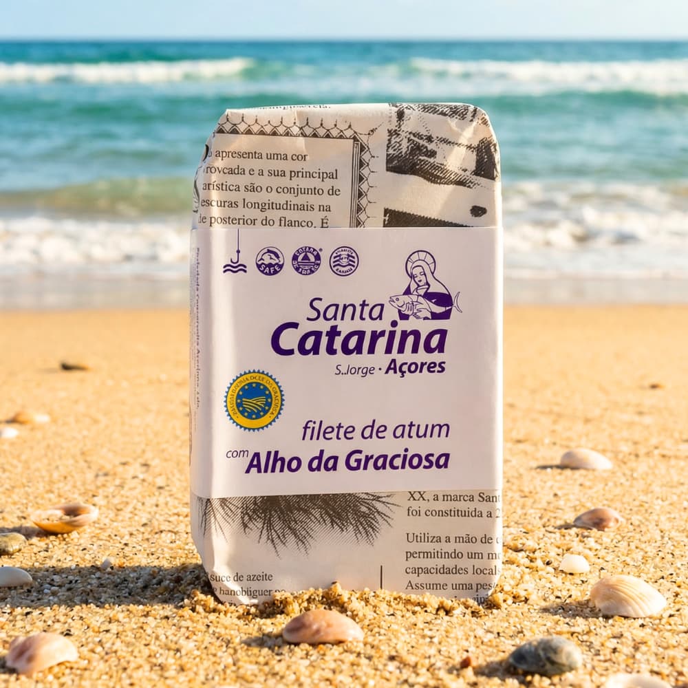 Thunfischfilets in reinem Olivenöl mit Knoblauch aus Graciosa Santa Catarina