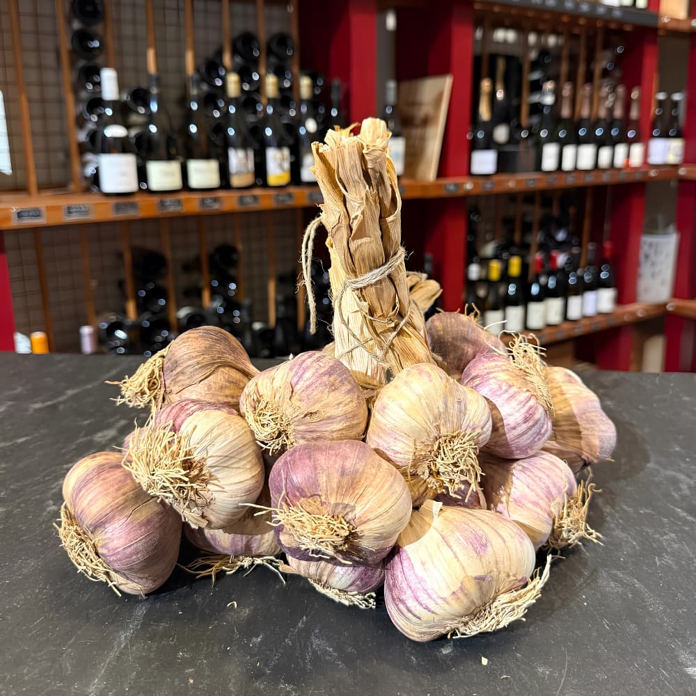 Violetter Knoblauch aus der Bretagne, Ernte 2026 - Zopf à 500g