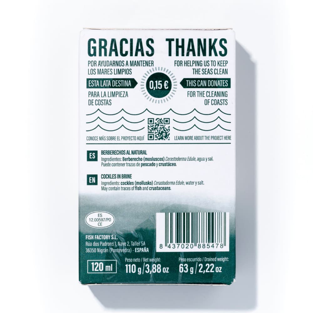 Berberechos al Natural 50/60 Stück (Herzmuscheln im eigenen Saft) - Conservas Lulina - Maître Philippe & Filles