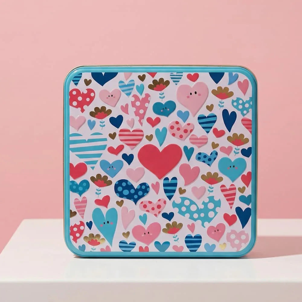 Bretonische Galettes und Palets "pur beurre" - Metalldosen 170g "Les Cœurs" - Atelier D - Maître Philippe & Filles