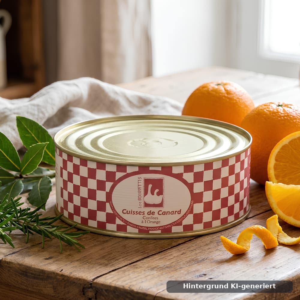 Confierte Entenkeulen in Orangensauce 550g - Les Bouriettes Conserverie Les Bouriettes
