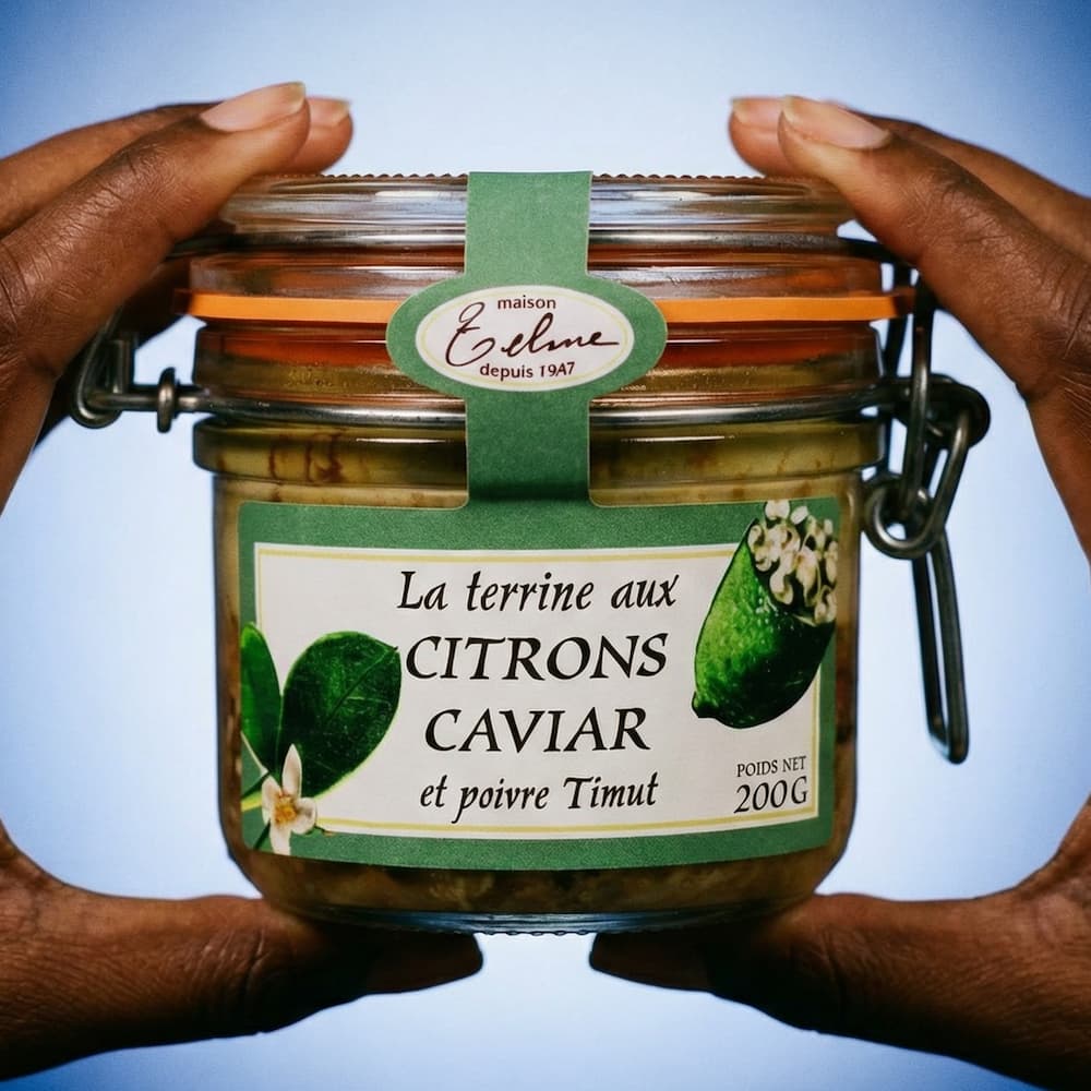 Svineterrine med citronkaviar og Timut peber 200g