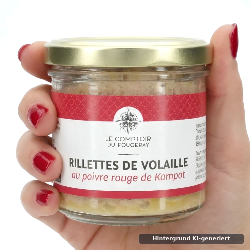 Geflügel-Rillettes mit rotem Kampot-Pfeffer 120 g Le Comptoir du Fougeray