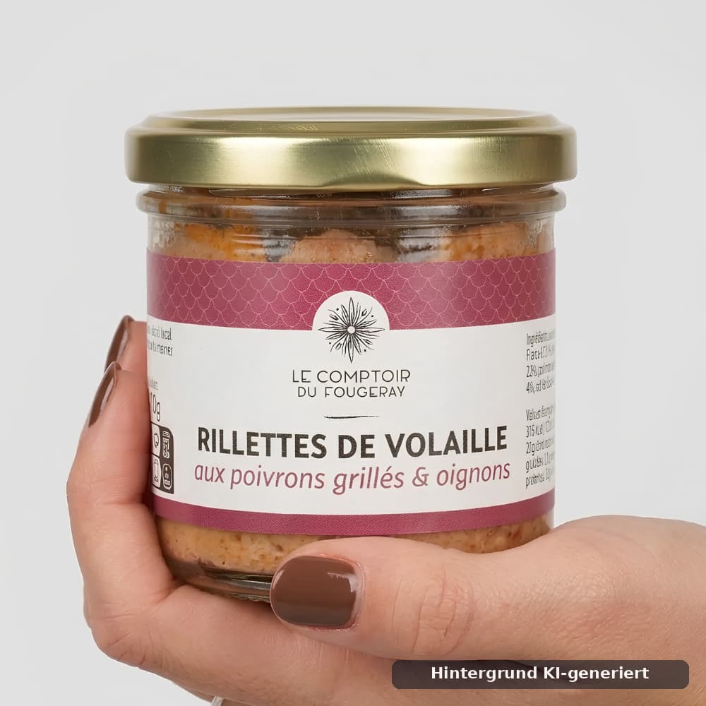 Geflügel-Rillettes mit gegrillten Paprika und Zwiebeln 120 g Le Comptoir du Fougeray