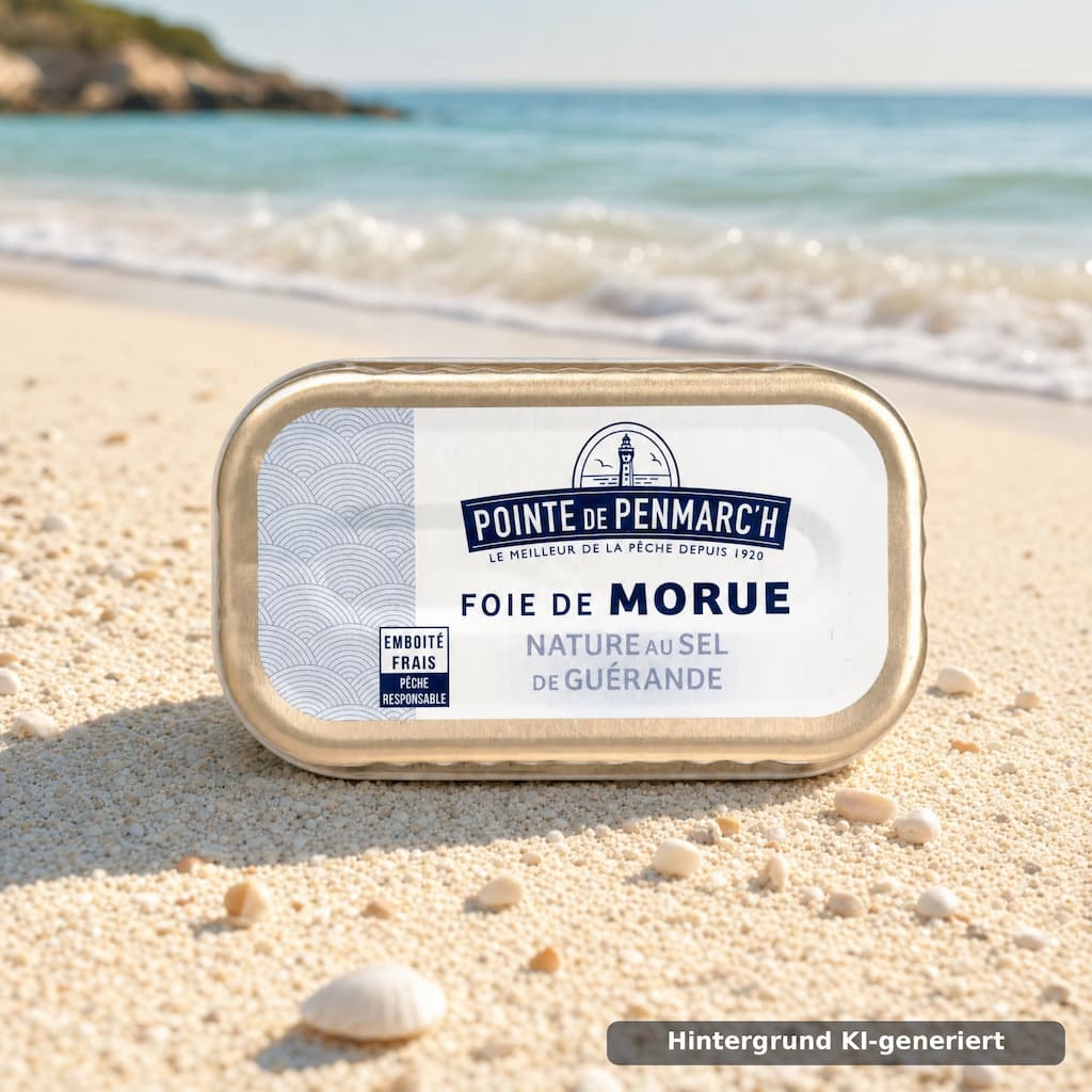 Dorschleber Natur mit Salz aus Guérande La Pointe de Penmarch