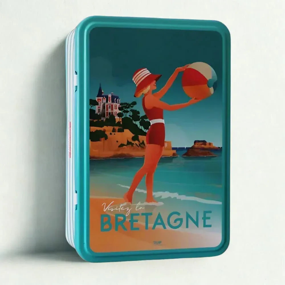 Bretonische Galettes und Palets "pur beurre" - Metalldosen 350g "Madame à la Plage" Atelier D
