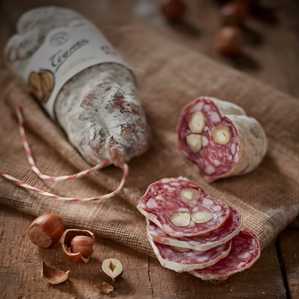 Saucisson d'Ardèche mit ganzen Haselnüssen 200-250g