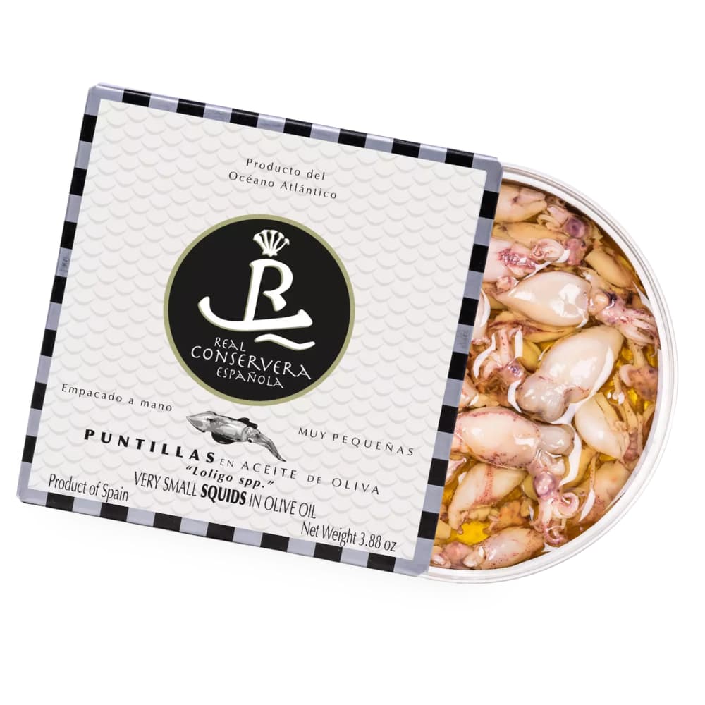 Puntillitas en Aceite de Oliva (Zwergkalmare in Olivenöl) - Real Conservera Española - Maître Philippe & Filles
