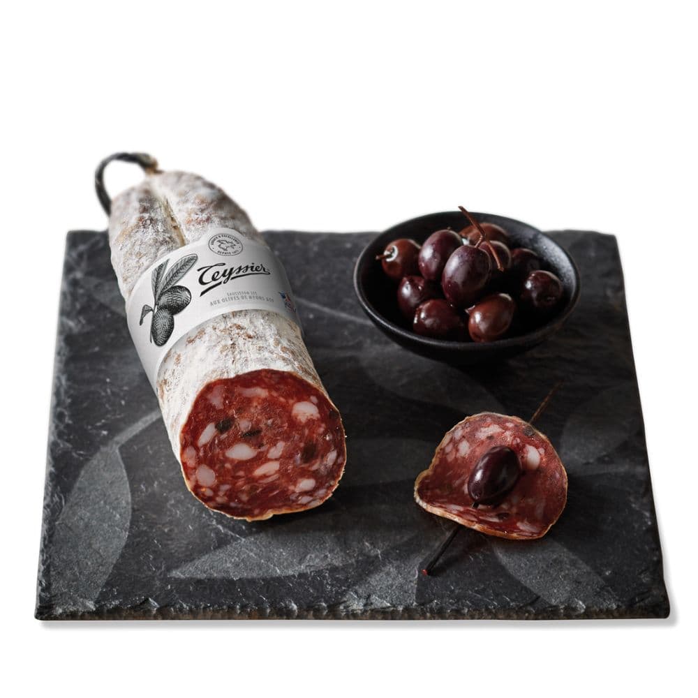 Saucisson d'Ardèche mit Nyons Oliven 250g