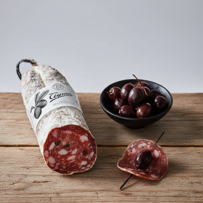 Saucisson d'Ardèche mit Nyons Oliven 200-250g -  Teyssier Salaisons  - Maître Philippe & Filles
