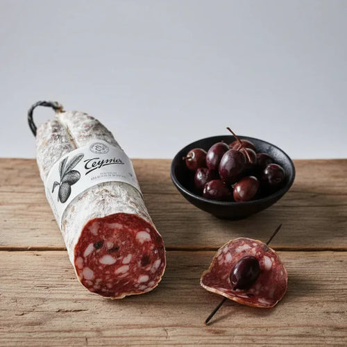 Saucisson d'Ardèche mit Nyons Oliven 200-250g