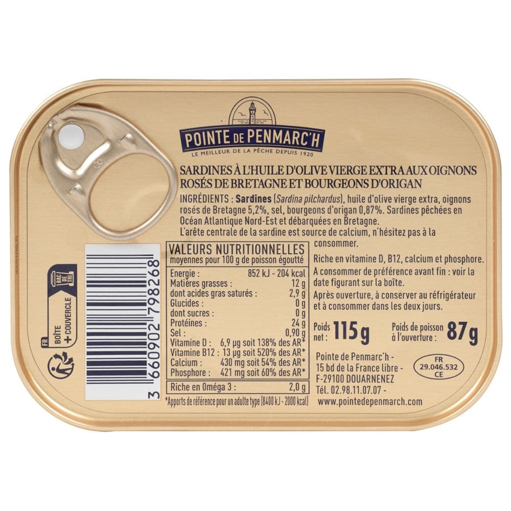 Sardinen in Olivenöl mit Roscoff-Zwiebeln und Oreganoknospen - La Pointe de Penmarc'h