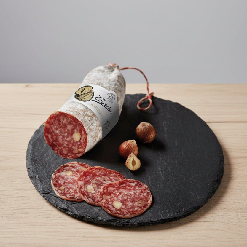 Saucisson d'Ardèche mit ganzen Haselnüssen 200-250g - Teyssier Salaisons