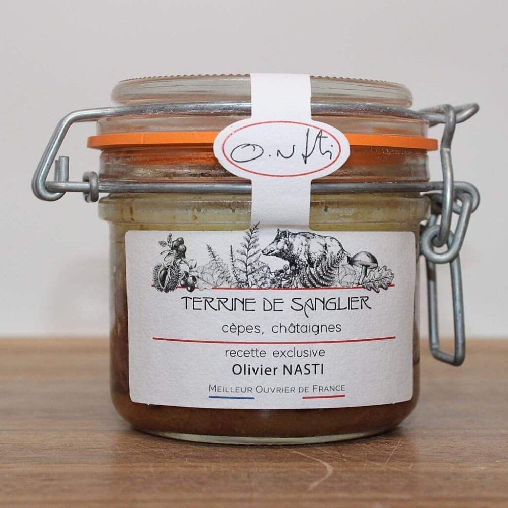 Wild boar terrine with porcini mushrooms and chestnuts 200g – Maître ... Wild boar terrine with porcini mushrooms and chestnuts 200g – Maître ...